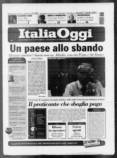 Italia oggi : quotidiano di economia finanza e politica